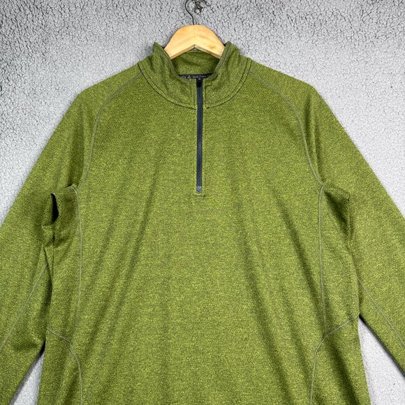 Prana Sweatshirt Mens Size Large Green 1/4 Zip pullover Lightweight Performance - Picture 2 of 11